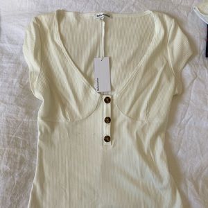 NWT Reformation White Bodysuit